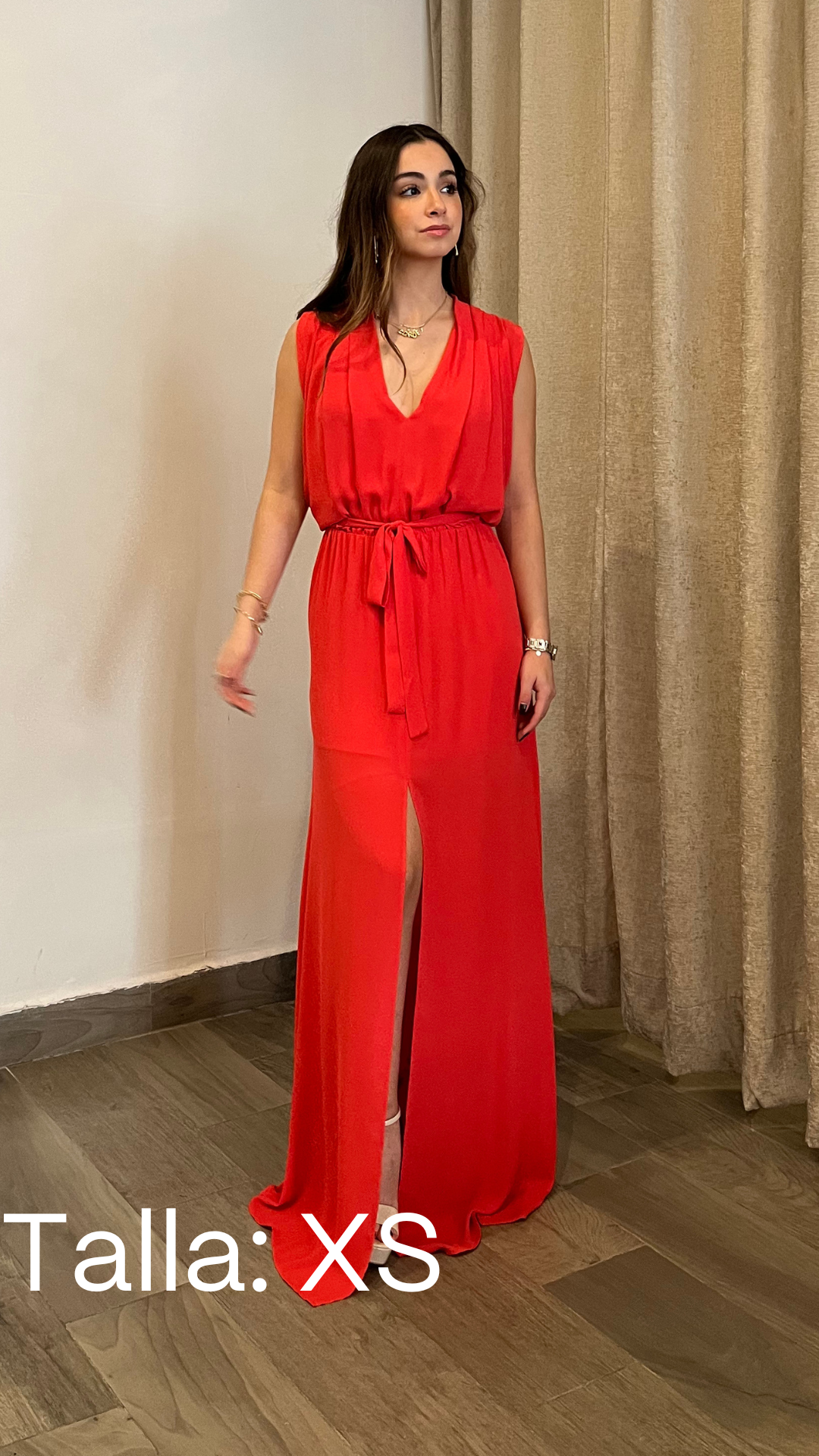 Coral Drape Dres