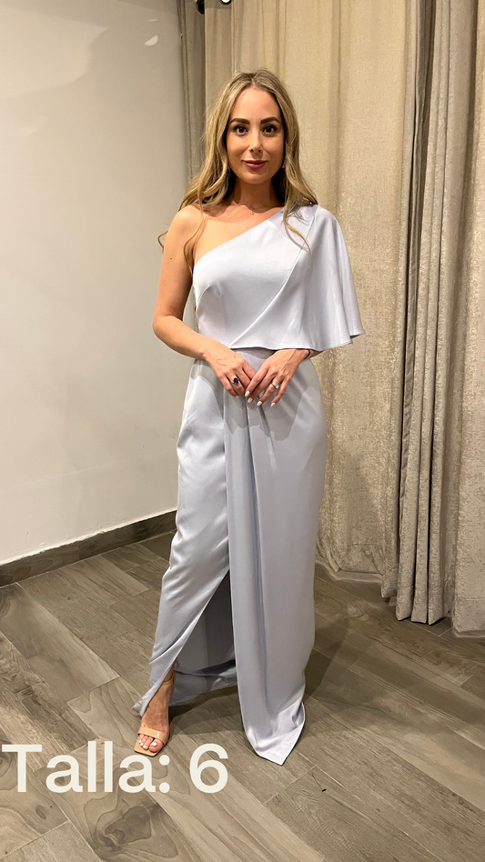 Silver One Shoulder Dress