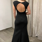 Open Back Black Dress