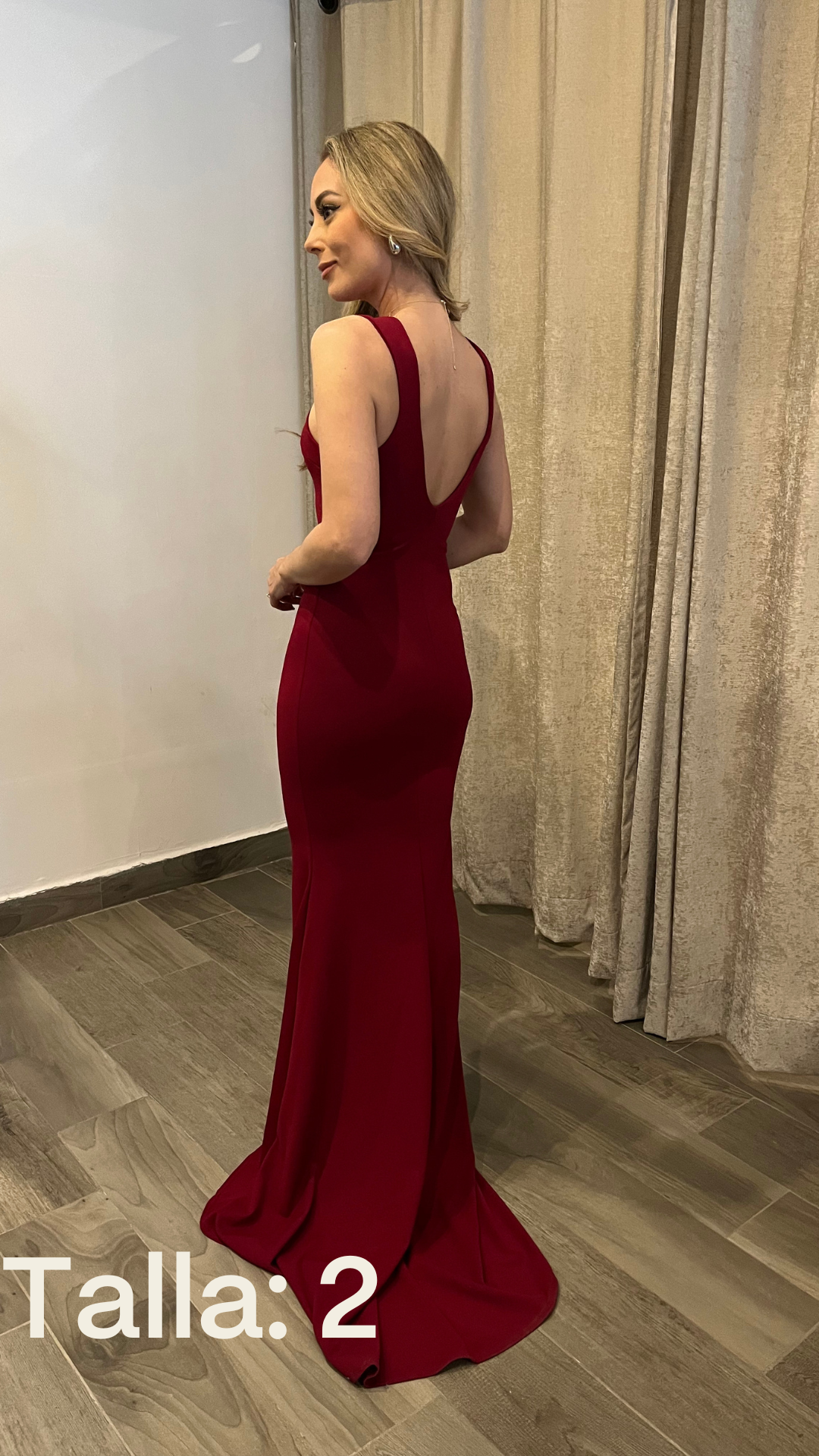 Wine Fishtail Long Dress