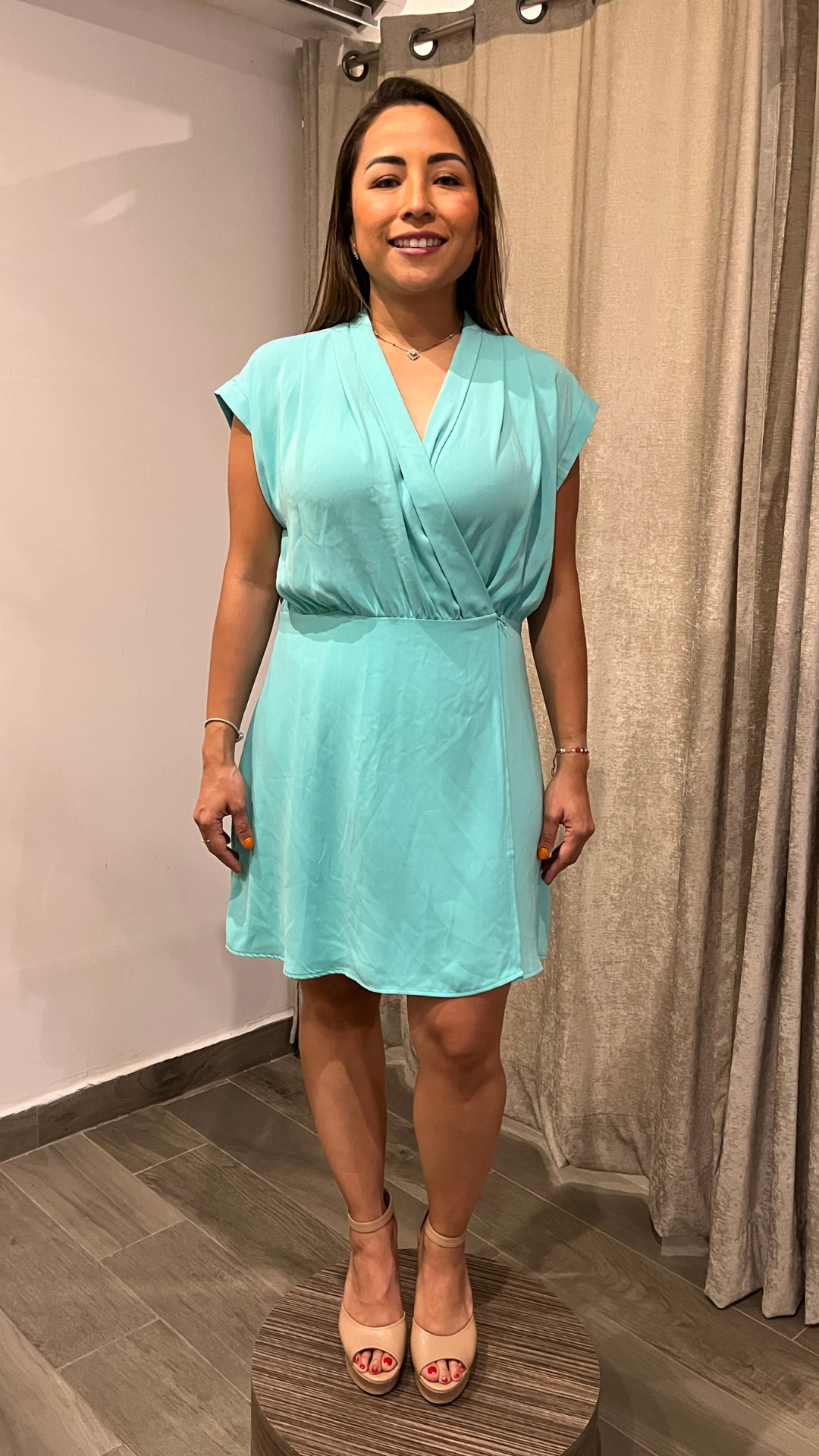 Aqua Wrapped Mini Dress