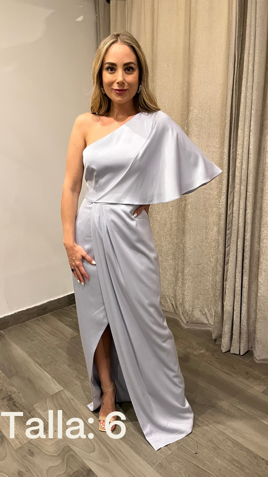 Silver One Shoulder Dress