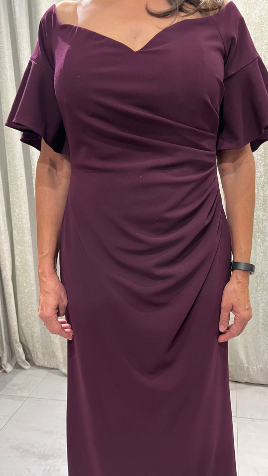 Wine Draped Dress