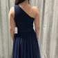 One Shoulder Navy Dress