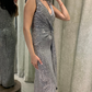 Sequined Twist Silver Dress